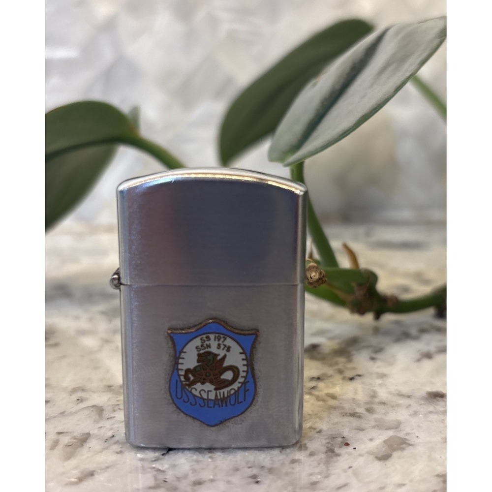 Vintage Navy USS Seawolf SSN575 Penguin SS197 Lighter Japan Submarine military